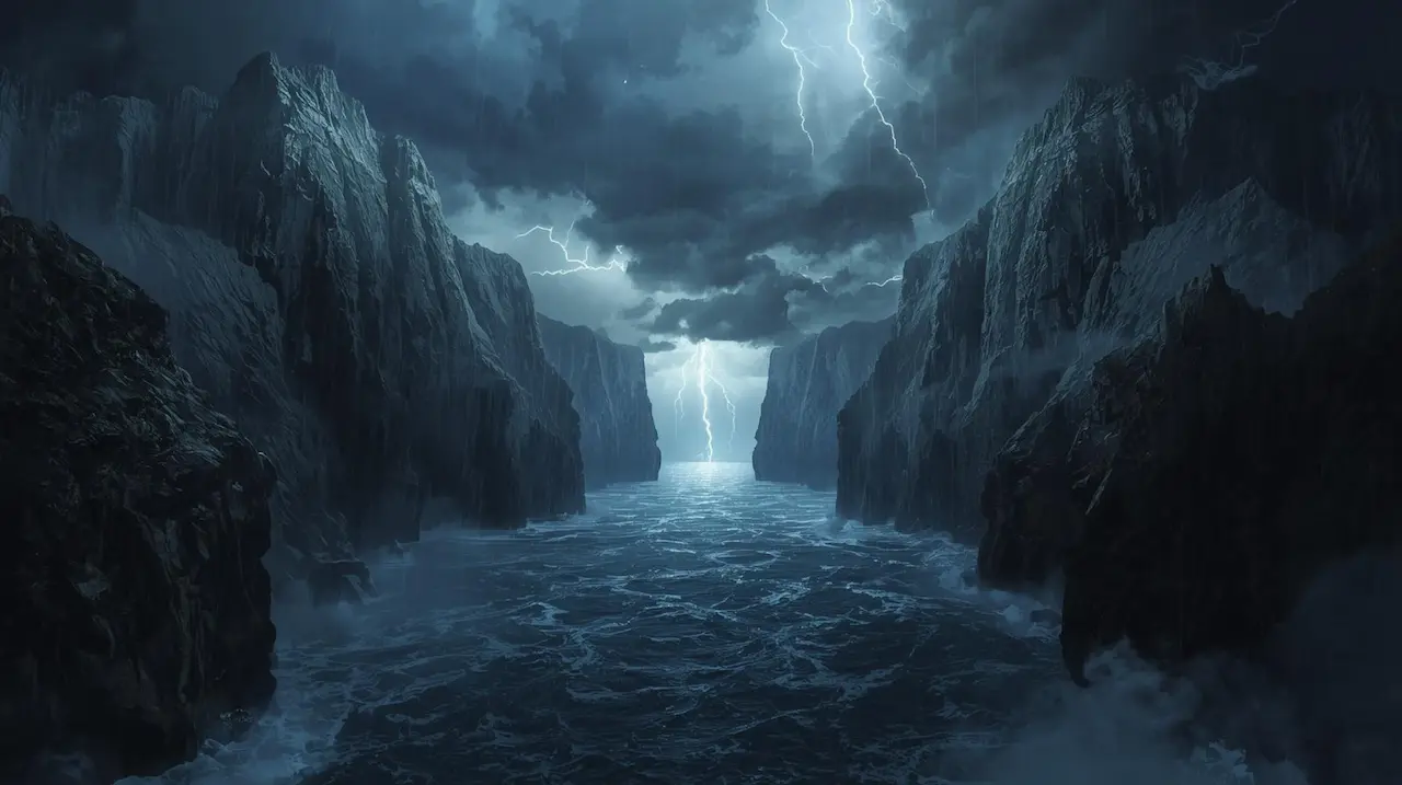 Muspellheim est l’opposé absolu de Niflheim. Là où ce dernier est brume et glace, Muspellheim est flamme et destruction. C’est un monde incandescent, né au commencement de la création, qui brûle depuis toujours et brûlera jusqu’à la fin des temps.