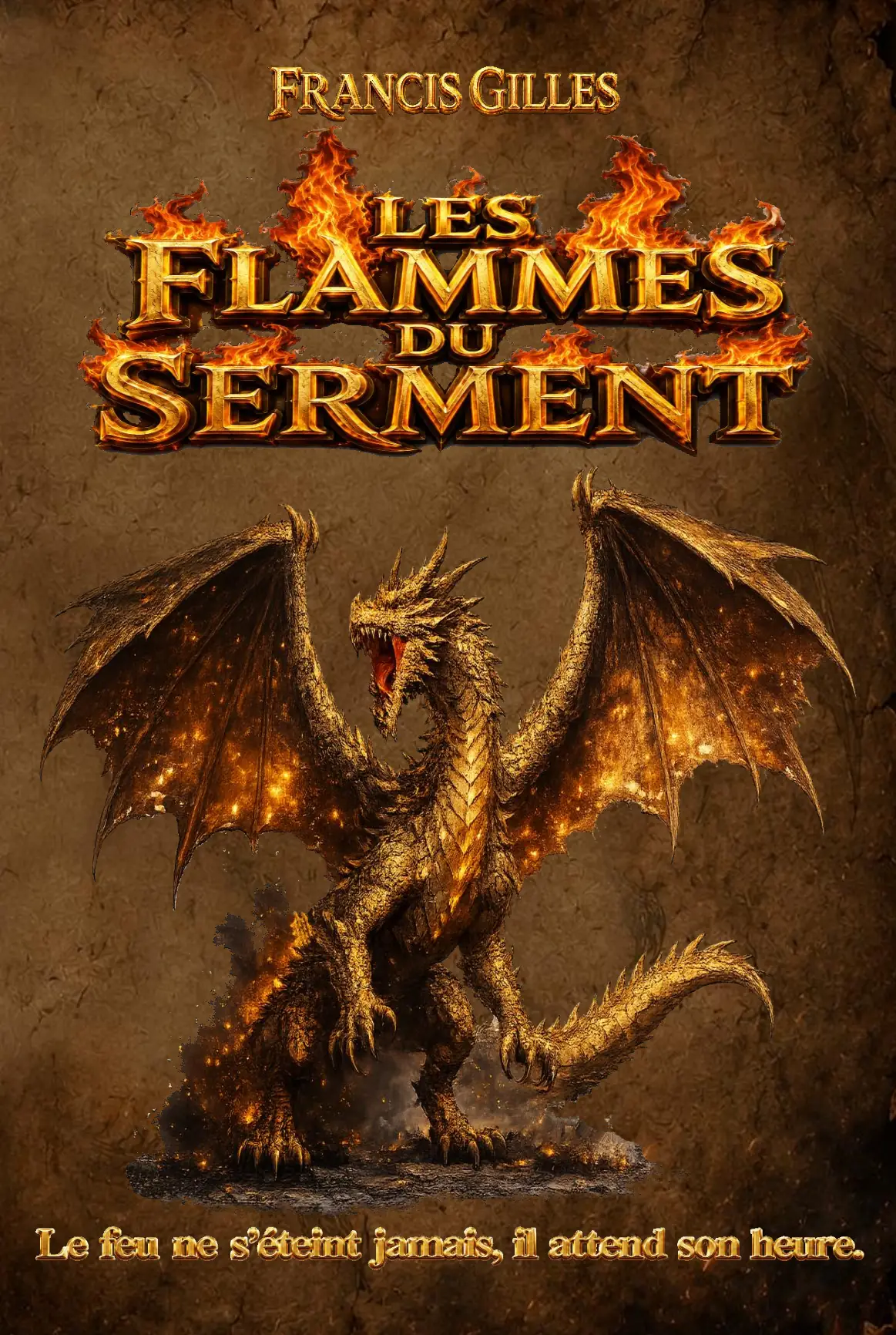 Couverture du roman Les Flammes du Serment, fantasy épique de Francis Gilles