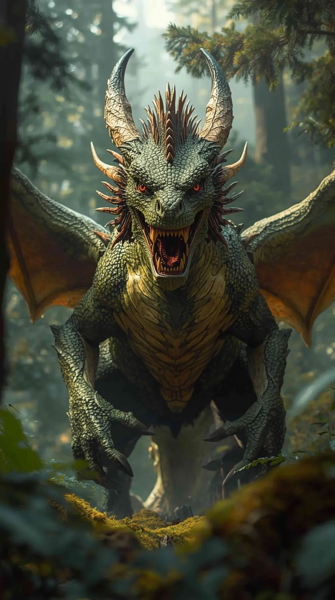 Thor-nak, dragon sylvain dans le roman LES FLAMMES DU SERMENT